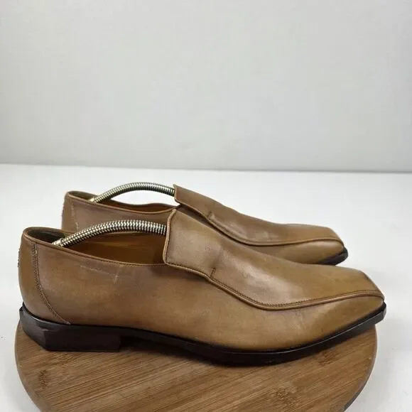 Oliver Sweeney Dagher Shoes‎ Mens 10 Slip On Square Toe Leather Loafers Italy